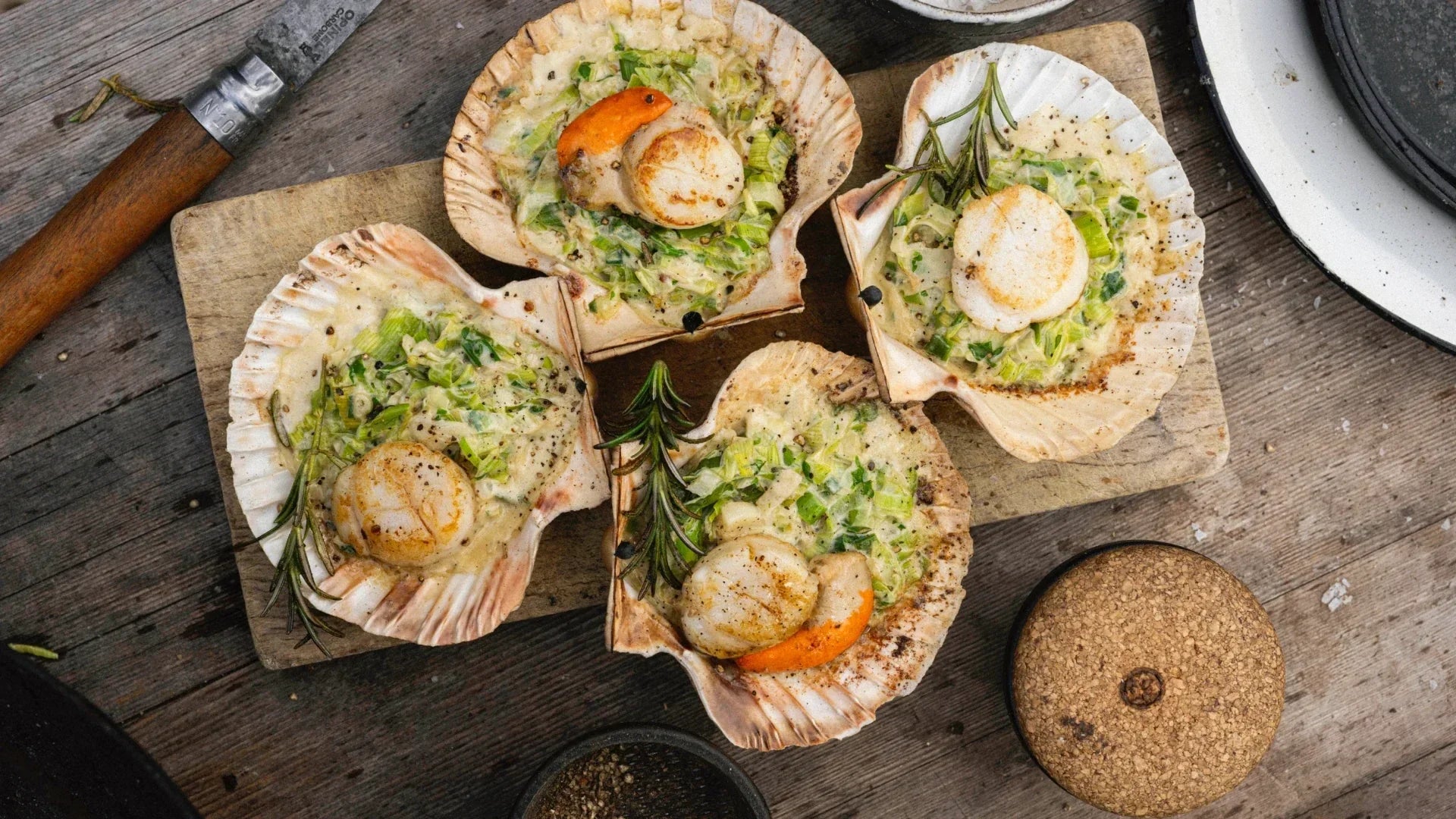 Scallops With Creamed Leeks And Parsley