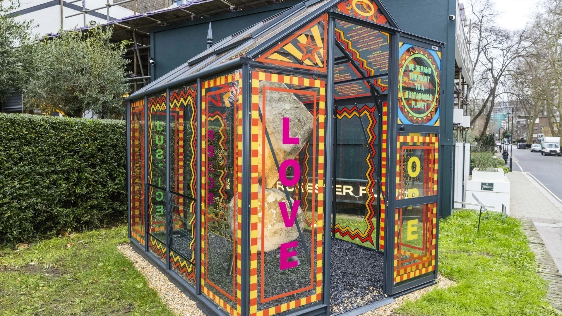 Norwich Greenhouse Manufacturer featured in Human Rights horticultural installation in London