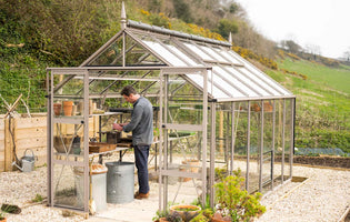 Gill Meller in his Rhino greenhouse