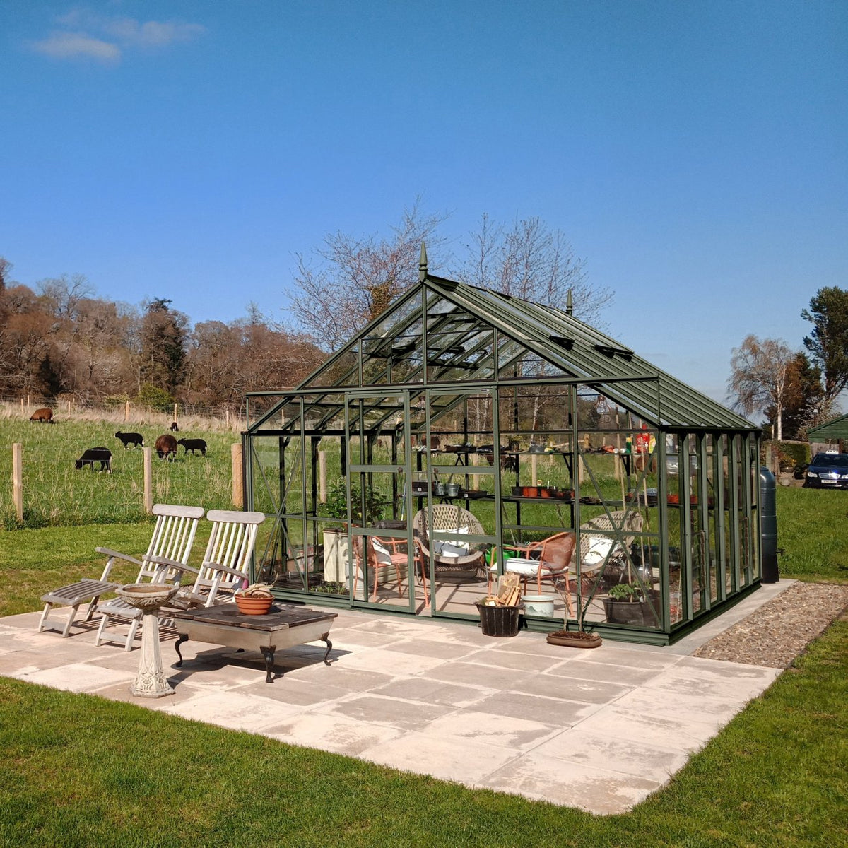 12x12 Rhino Premium tuscan olive greenhouse