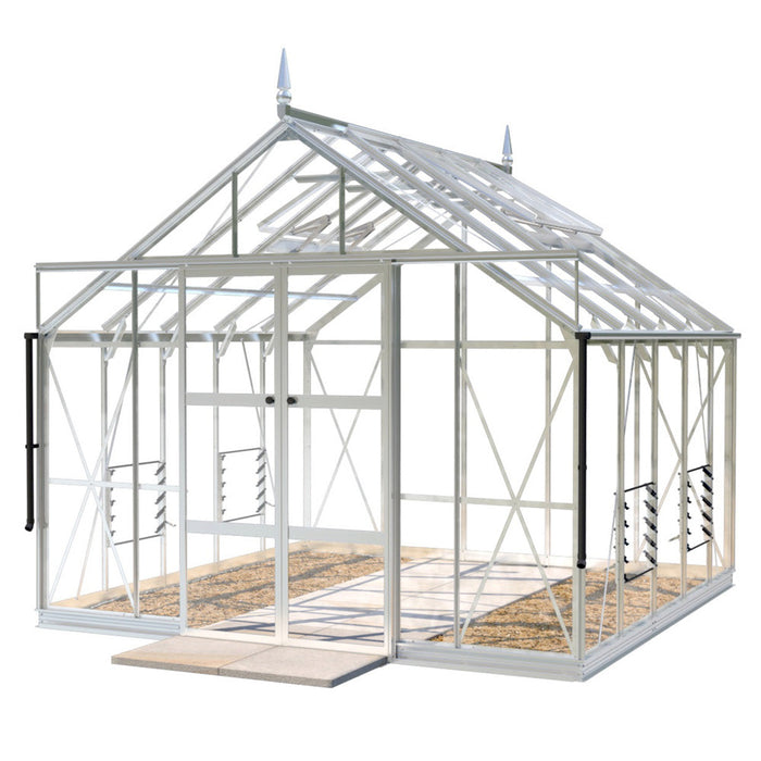 Plain Aluminium render of Rhino Premium greenhouse