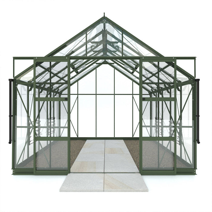 Front view of 10x20 premium greenhouse